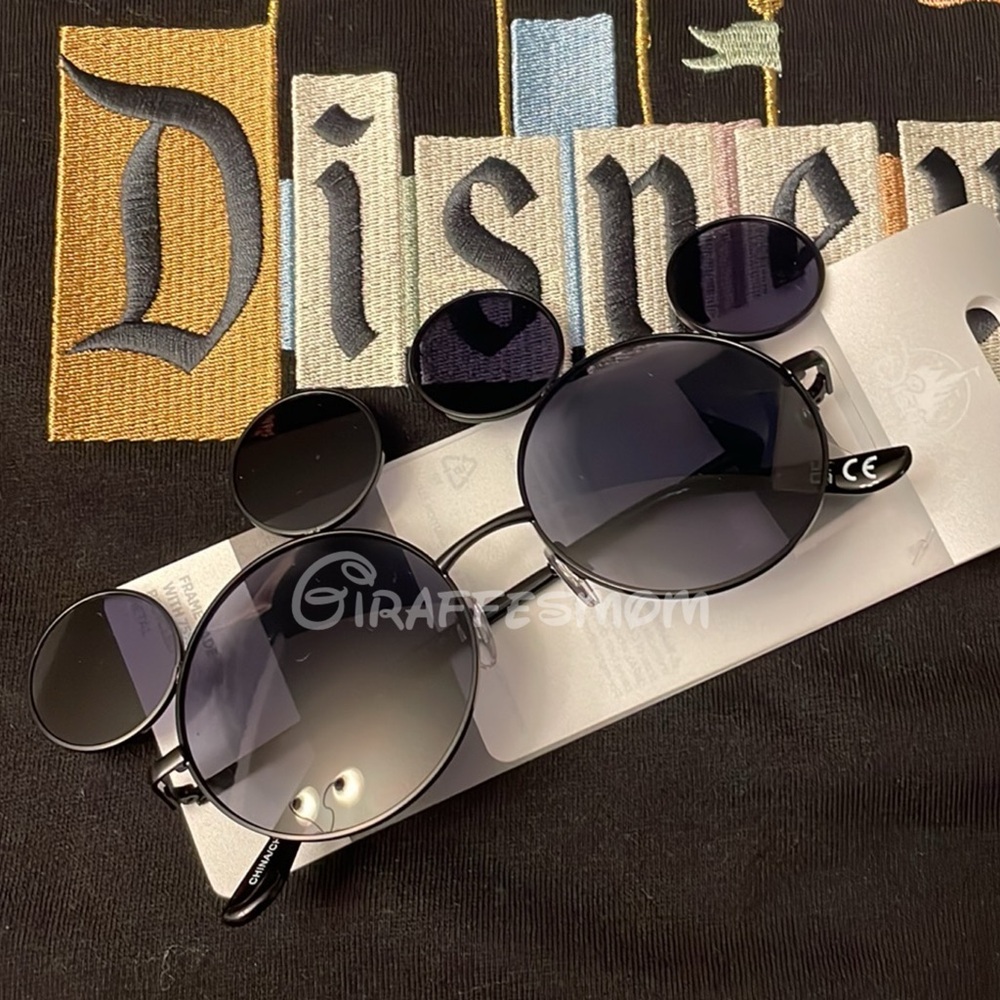Disney Parks Mickey Mouse Shaped Sunglasses Black Lenses Mirror Ears New